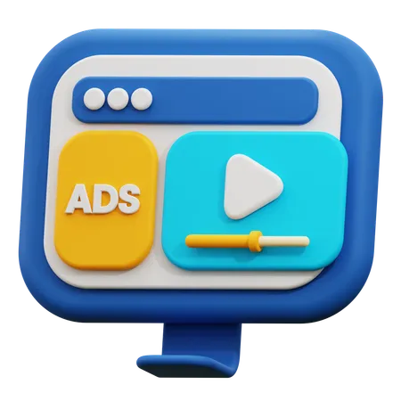 Video ads  3D Icon