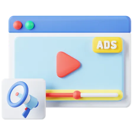 Video Ads  3D Icon