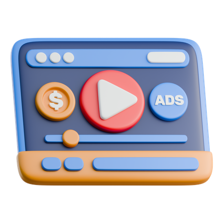 Video Ads  3D Icon