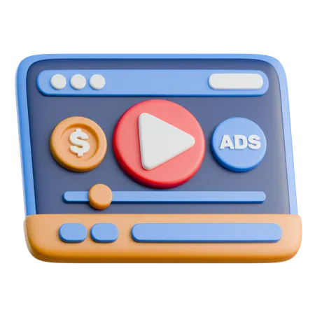 Video Ads  3D Icon