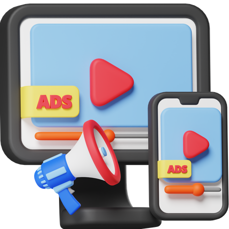 Video Ads  3D Icon