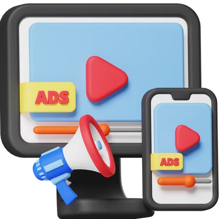 Video Ads  3D Icon