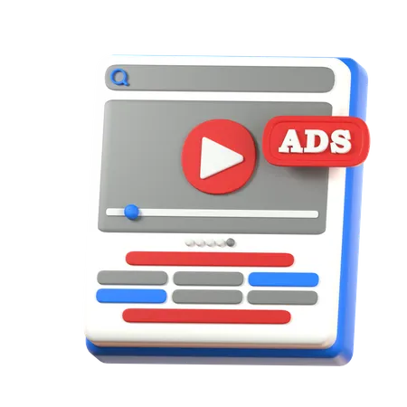 Video Ads  3D Icon