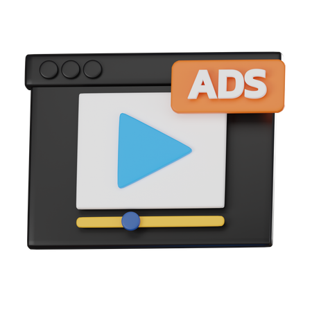 Video Ads  3D Icon