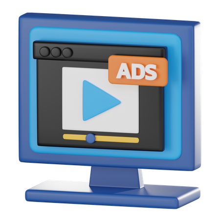 Video Ads  3D Icon