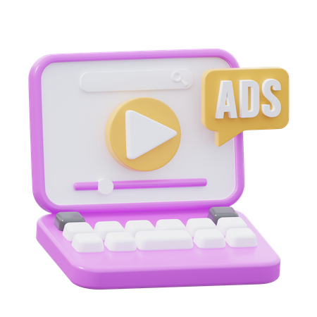 Video Ads  3D Icon