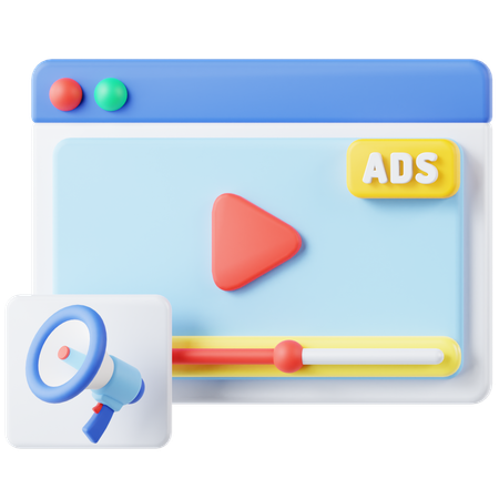 Video Ads  3D Icon