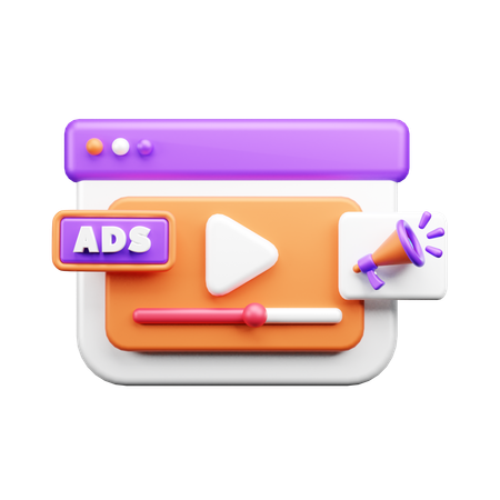 Video Ads  3D Icon
