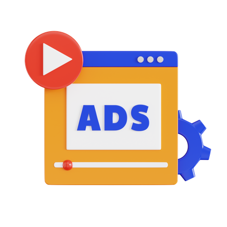 Video Ads 3D Icon