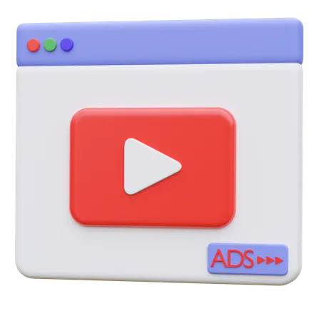 Video Ads 3 D Icon Illustration 3D Icon