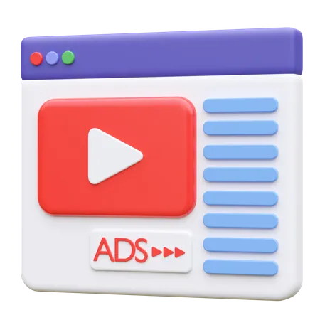 Video Ads 3 D Icon Illustration 3D Icon