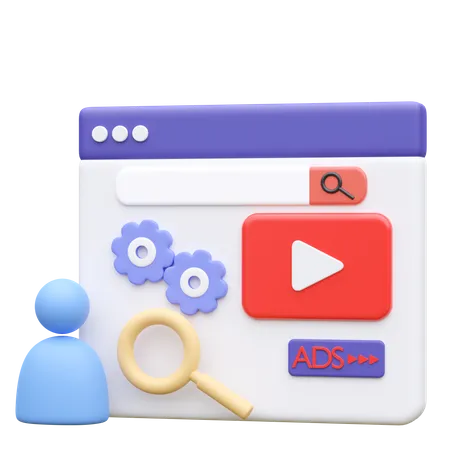 Video Ads analysis  3D Icon