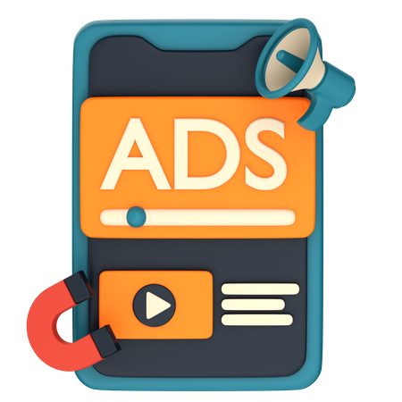 Video Advertisement  3D Icon