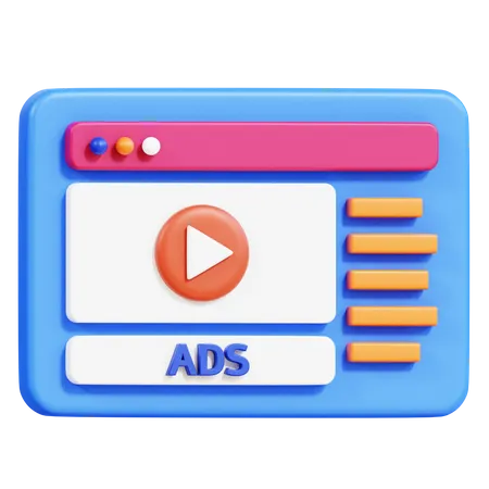 Video Advertisement  3D Icon