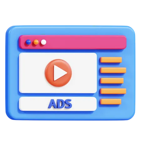Video Advertisement 3D Icon