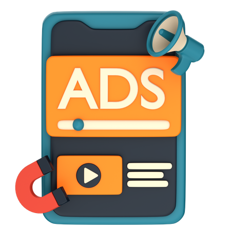 Video Advertisement 3D Icon