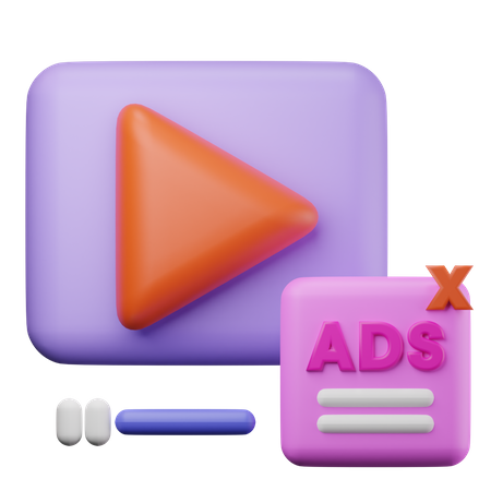 Video Advertising  3D Icon