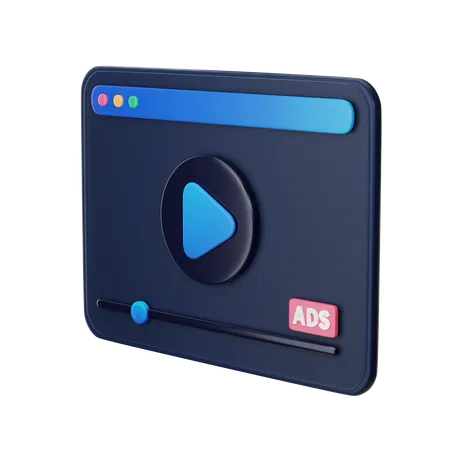 Video Advertising  3D Icon