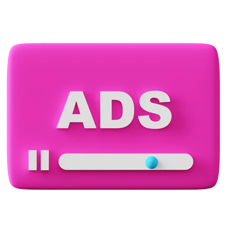 Video Advertising  3D Icon