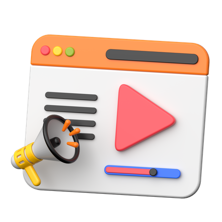 Video Advertising  3D Icon