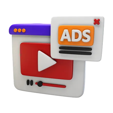 Video advertising  3D Icon