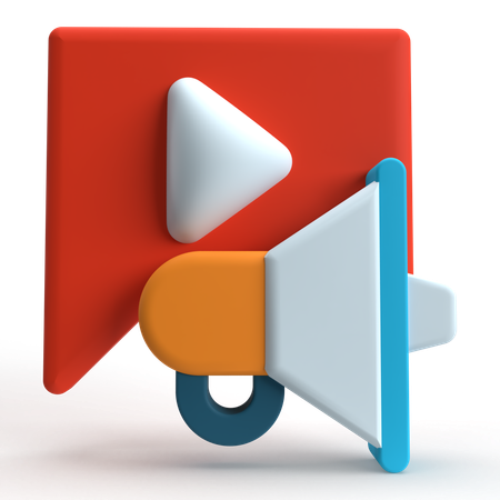 Video Advertising  3D Icon