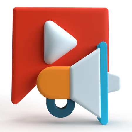 Video Advertising  3D Icon