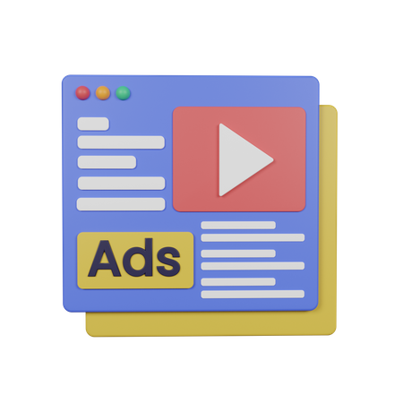 Video Advertising  3D Illustration