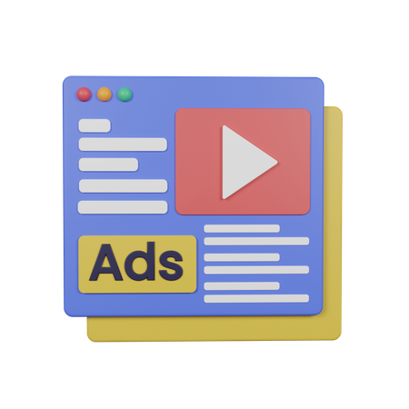 Video Advertising 3D Illustration