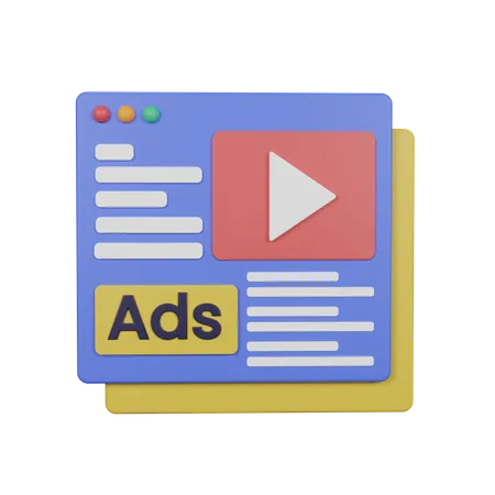 Video Advertising  3D Illustration