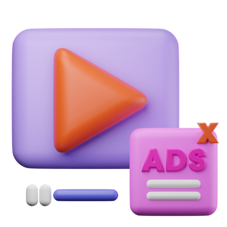 Video Advertising 3D Icon