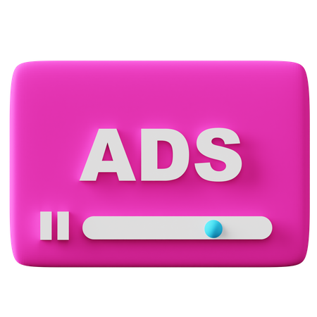 Video Advertising 3D Icon