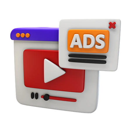 Video advertising  3D Icon