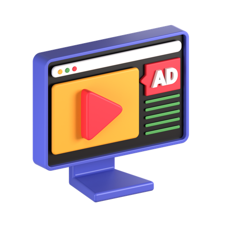 Anúncio em vídeo  3D Icon