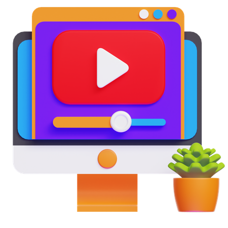 Aprendizagem por vídeo  3D Icon