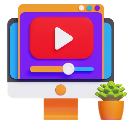 Aprendizagem por vídeo  3D Icon