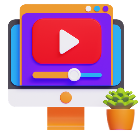 Aprendizaje por vídeo  3D Icon