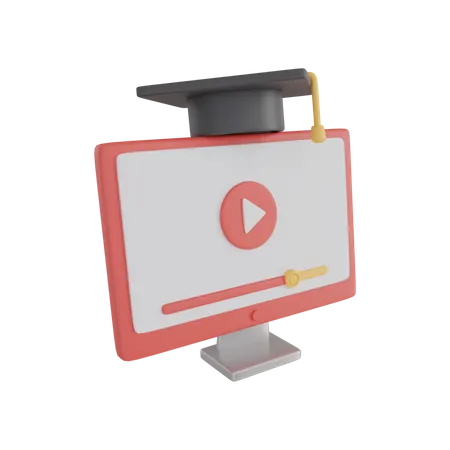 Aprendizaje por vídeo en línea  3D Illustration