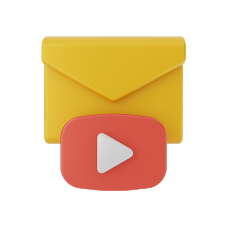 Video Attachment Mail  3D Icon