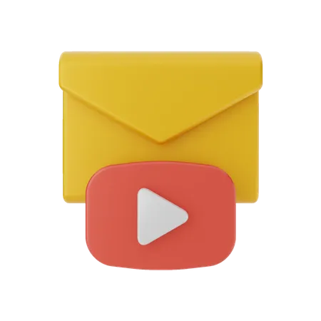 Video Attachment Mail  3D Illustration