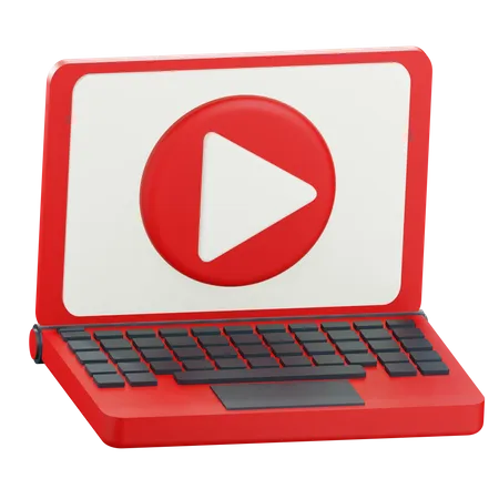 Video auf Laptop  3D Icon