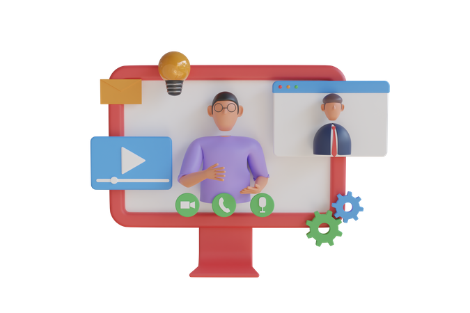 Video Call  3D Illustration