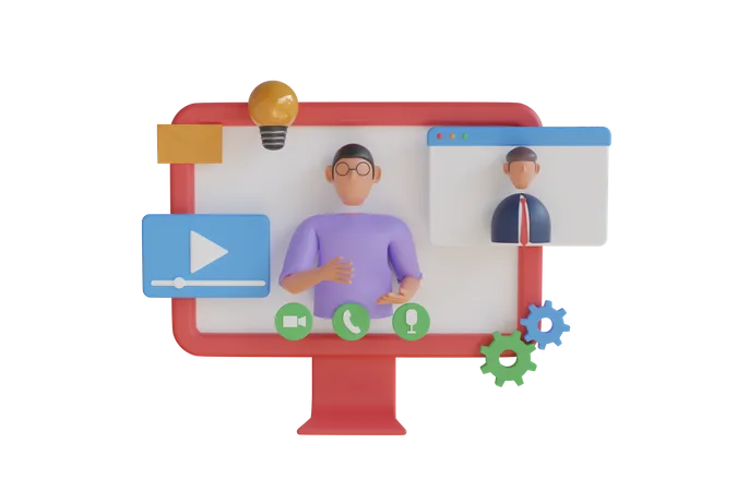 Video Call  3D Illustration