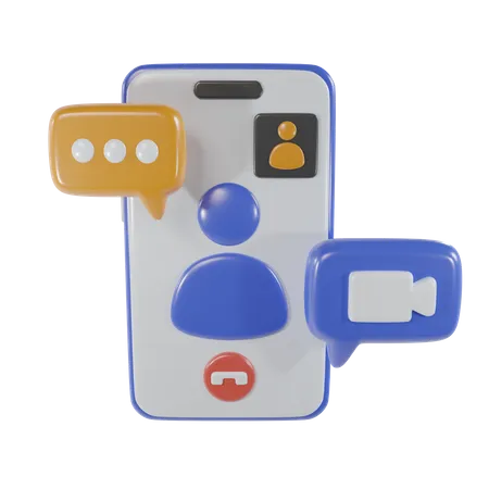 Video Call Communication 3 D Icon Render 3D Icon