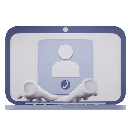 Video Call On Laptop  3D Icon