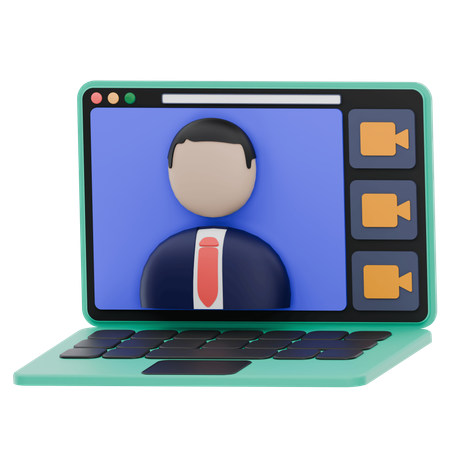 Video Call Remote Communication  3D Icon
