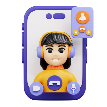 Video Call Support  3D Icon