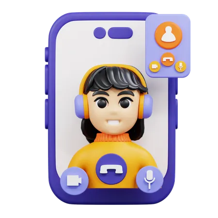 Video Call Support  3D Icon