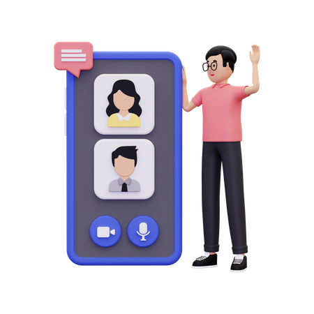 Video Call With Business Partners  3D Illustration