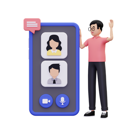 Video Call With Business Partners 3D Illustration